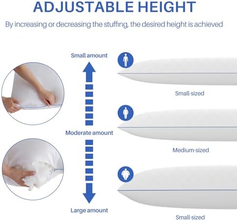 YZ HOME Long Body Pillow - Adjustable Firm Memory Foam Support