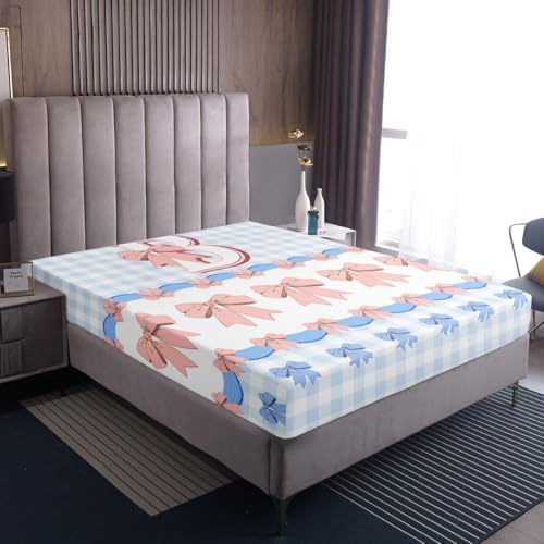 Castle Fairy Pink Bowknot Initial Mattress Protector Twin Size