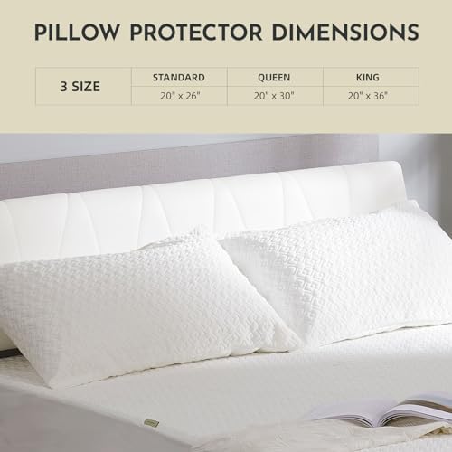 CoolShields Pillow Protector 2 Pack - Waterproof Zippered Hypoallergenic Breathable