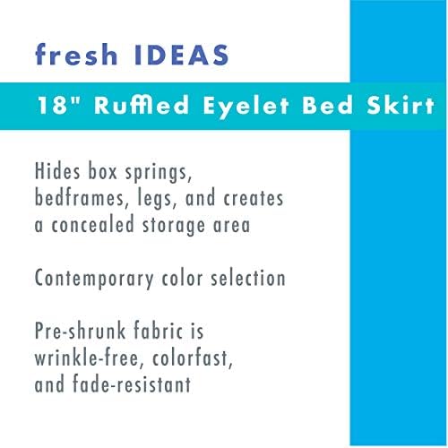 FRESH IDEAS Ruffled Eyelet Bed Skirt 18 Drop Twin Ivory