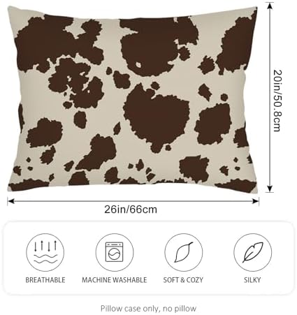 GAMSTAS Cow Print Throw Pillow Covers 20x26 Inch