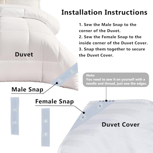 Consss Duvet Clips 16 Sets Safe Locking White