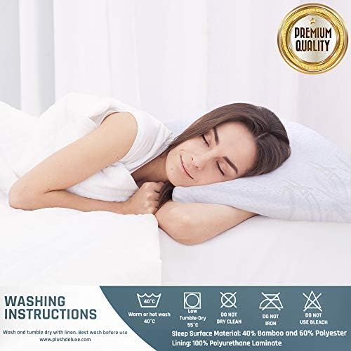 PlushDeluxe Premium Queen Pillow Covers - Waterproof Allergy Proof Set of 2
