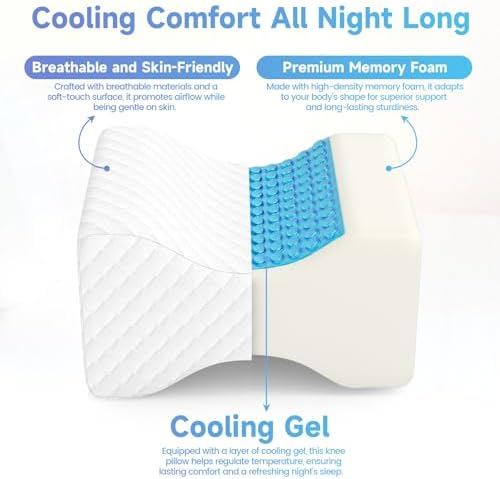 CloudBliss Cooling Knee Pillow for Side Sleepers 1