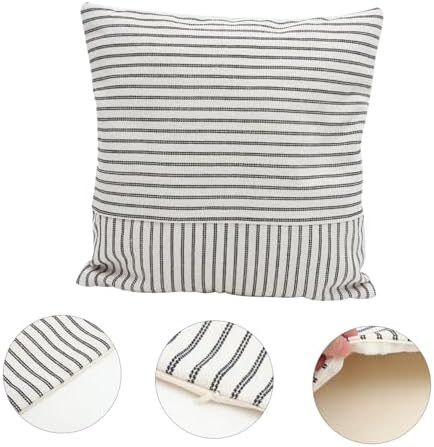 Zerodeko 2pcs Square Cotton Linen Pillow Covers