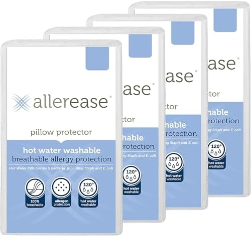 Aller-Ease Hypoallergenic Pillow Protectors Pack of 2 White