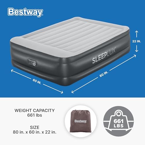 SLEEPLUX Durable Queen Air Mattress with Pump Pillow and USB Charger