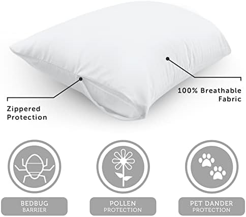 AllerEase Breathable Cotton Pillow Protector 2 Pack 1