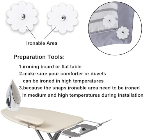 IAXSEE 16 Pack Duvet Snap Clips with Metal Fastener