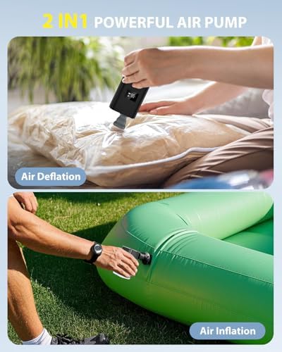 ZOPOM Portable Air Pump with LED Light and 5 Nozzles