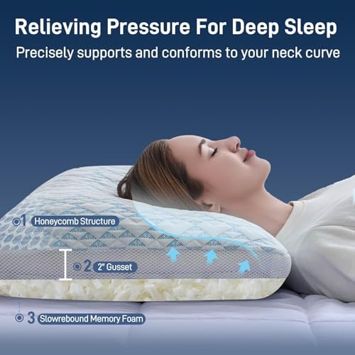Lyralith Shredded Memory Foam Cooling Pillow Queen Size