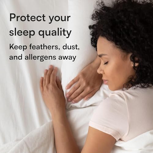100 Cotton Pillow Protectors 4-Pack Zipper Standard Size