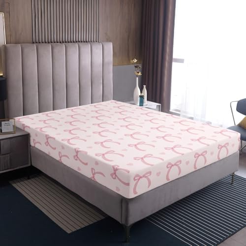 Castle Fairy Pink Bowknot Twin Sheet Set with Pillowcase