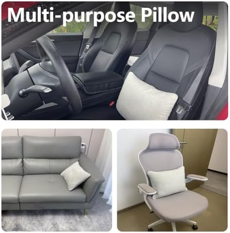 BlissfulNest Suede Lumbar Support Pillow 1 Pack