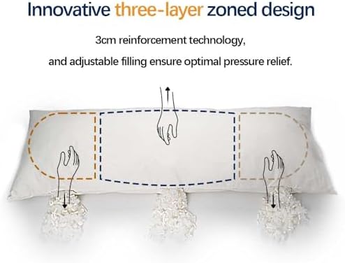 Talatex Premium Latex Body Pillow with 3 Compartments