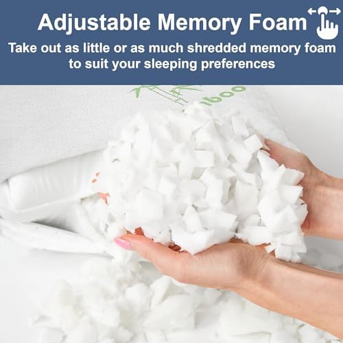 DreamField Linen Memory Foam Bamboo Pillow Queen Size