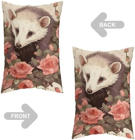 VFMNT Pillowcase Opossum and Roses Throw Cover
