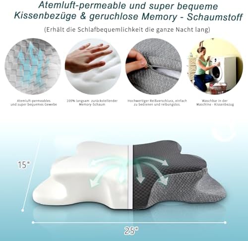 CHxxy Ergonomic Neck Pillow for Pain Relief and Spine Alignment
