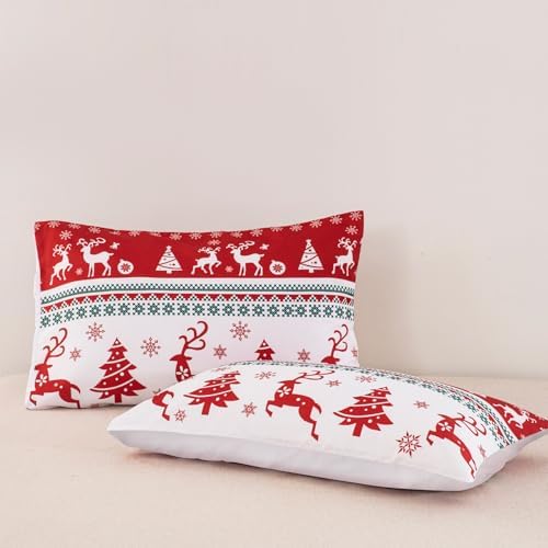 Luxudecor Christmas Pillow Covers 20x28 Inch 2 Pack