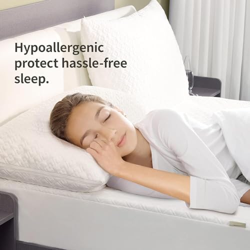 CoolShields Pillow Protector 2 Pack - Waterproof Zippered Hypoallergenic Breathable