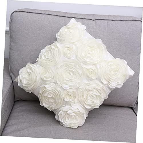 Soft Rose Embroidered Throw Pillow Cover Case