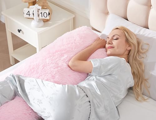 Pink Cooling Silk Body Pillow Case 54x20 Zipper