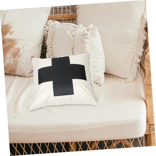 PRETYZOOM Square Cross Pattern Zippered Pillowcase