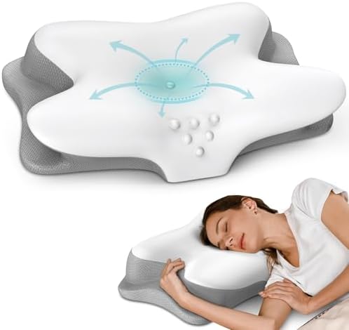 HAMYODO Ergonomic Neck Pillow with Cooling Memory Foam