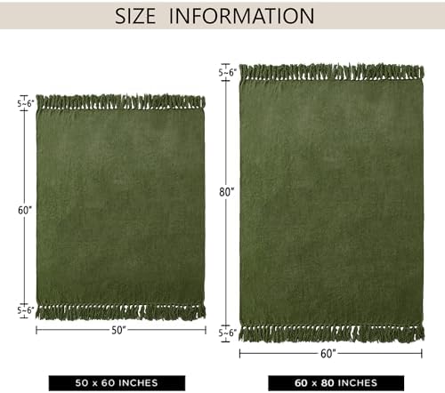 Chenille Throw Blanket 50X60 Olive Green