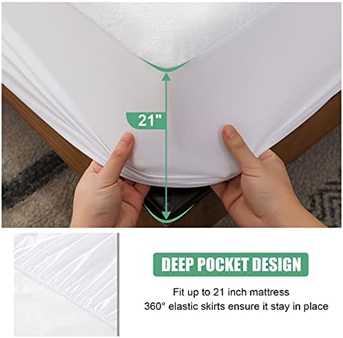 Parkdeny Waterproof Twin XL Mattress Cover with 21 Deep Pocket 1