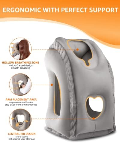 Sunany Inflatable Travel Pillow with Eye Mask and Earplugs