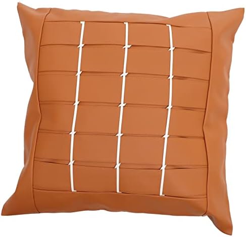 IMIKEYA Pu Leather Throw Pillow Cover - Simple Style Decor