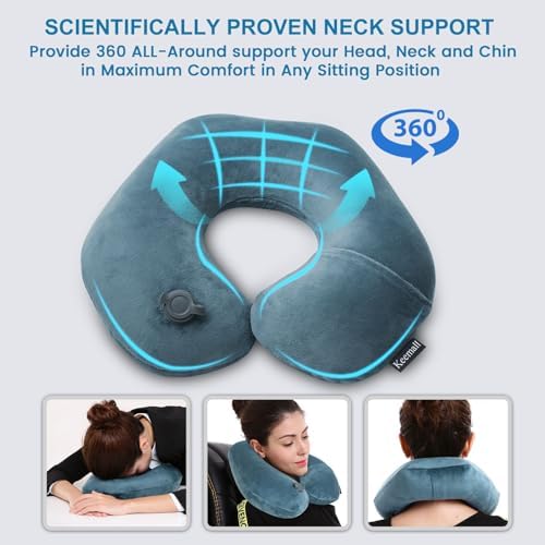Keemall Inflatable Neck Pillow for Travel and Napping