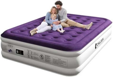 CHILLSUN Queen Air Mattress with Built in Pump