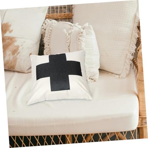 PRETYZOOM Square Cross Pillowcase Decorative Cover