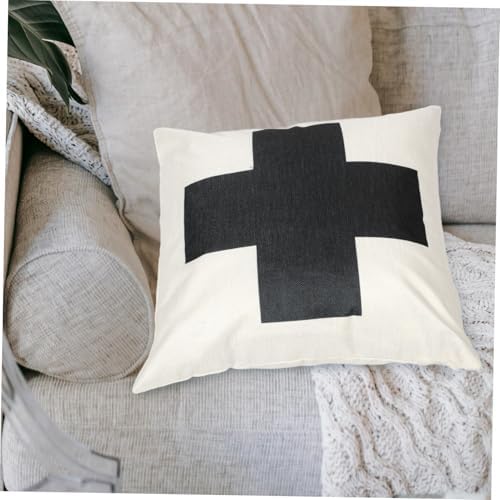 PRETYZOOM Square Cross Pattern Zippered Pillowcase