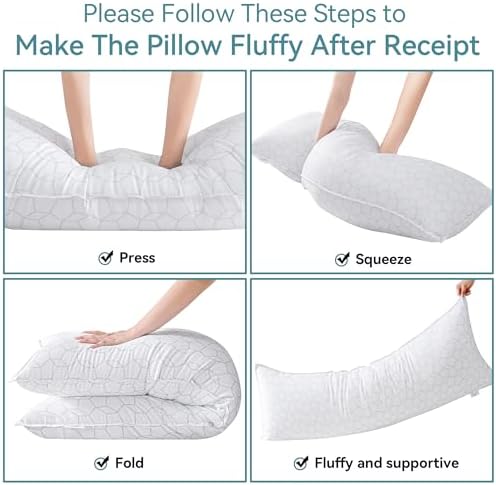 Oubonun 20x54 Full White Body Pillow for Adults