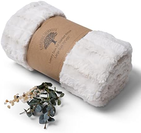 Kurrajong Farmhouse Cream Faux Fur Throw Blanket - 55 x 70
