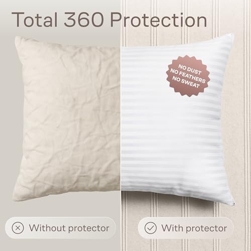Set of 2 Zipper Pillow Protectors - Dust Stain Resistant