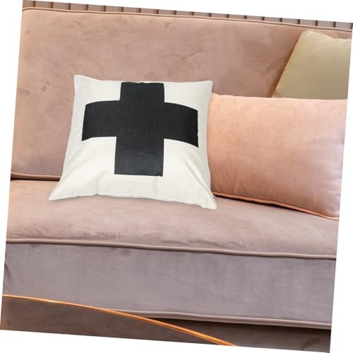 PRETYZOOM Square Cross Pattern Zippered Pillowcase