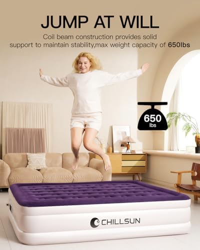 CHILLSUN Queen Air Mattress with Built in Pump