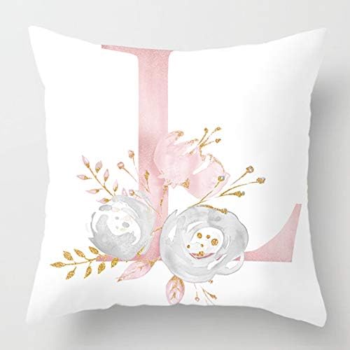 Vctops Alphabet Flower Throw Pillow Covers 18x18 Inch