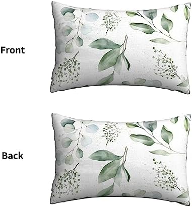 IVSYCOF Green Plant Leaf Pillow Case 20x30 Inch Durable Decorative