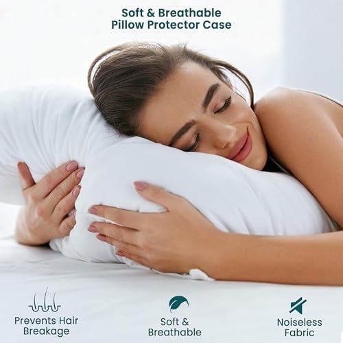 Waterproof Pillow Protectors Set of 2 with Zipper