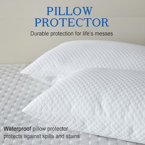 ASANEST Waterproof Pillow Protectors with Zipper Pack of 2