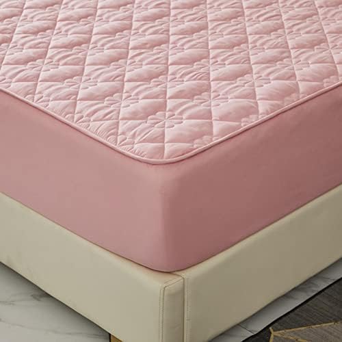 Extra Deep Pocket Fitted Sheet with Quilted Design Pink Twin XL 1