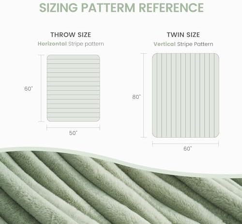Cozy Bliss Faux Fur Throw Blanket - 50x60 Inches Sage Green