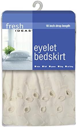 FRESH IDEAS Ruffled Eyelet Bed Skirt 18 Drop Twin Ivory