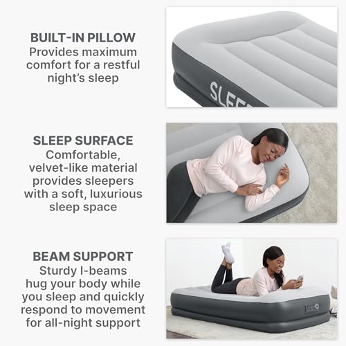 SLEEPLUX Durable Twin Air Mattress with Pump Pillow USB