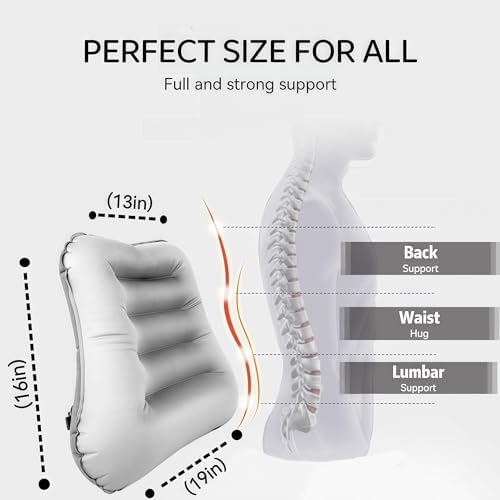 Inflatable Lumbar Support Pillow - Grey